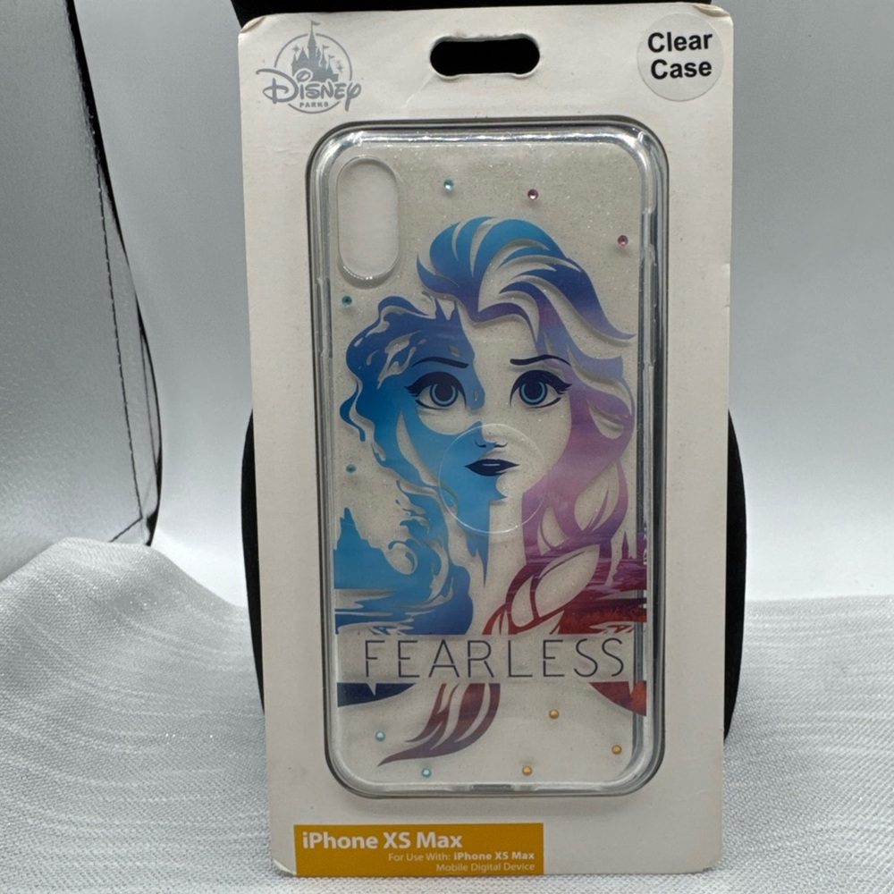 Disney iPhone XS MAX Case Elsa Fearless Design clear with blue & purple NIP